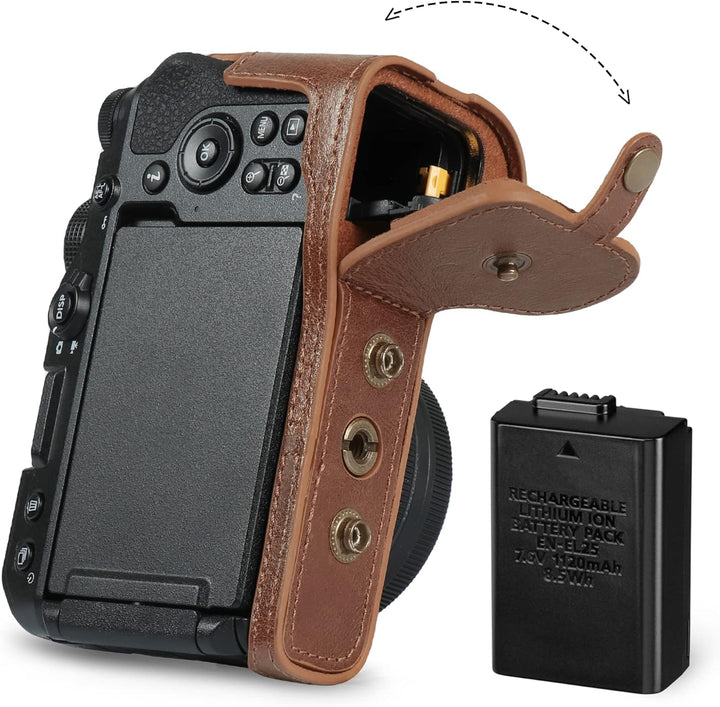MegaGear Ever Ready Kameratasche aus echtem Leder, kompatibel mit Nikon Z30 (Braun), Braun