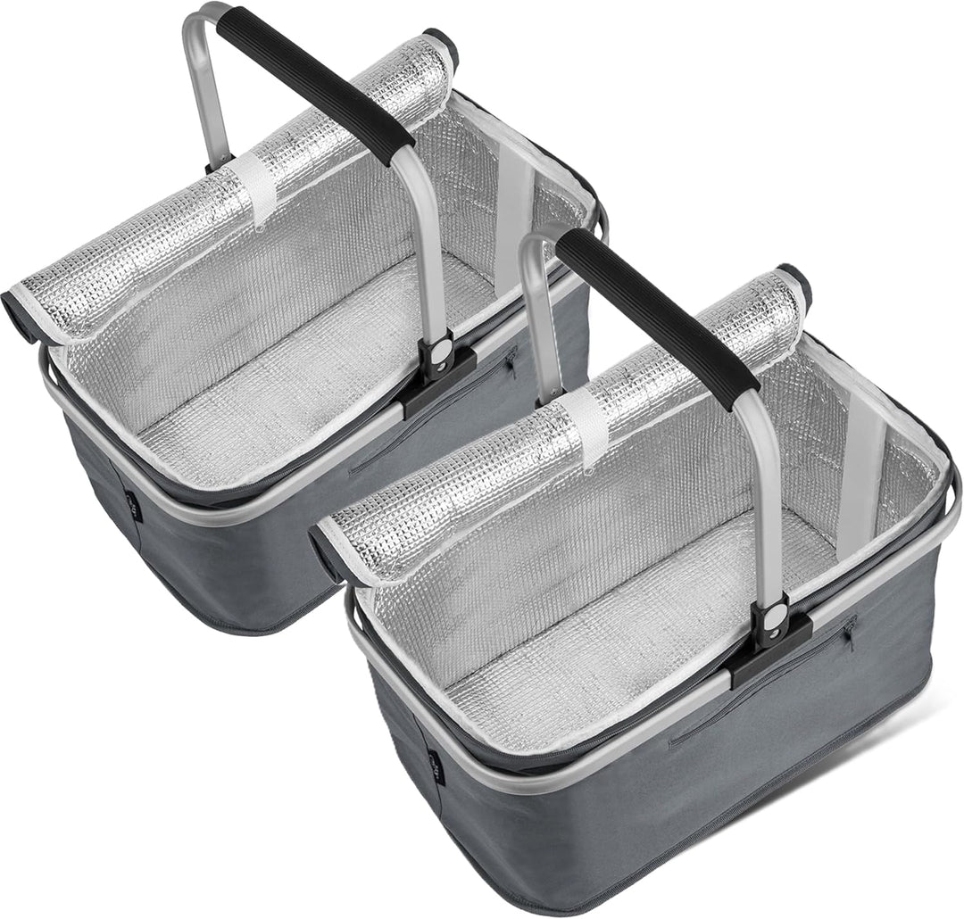 2 Stück KÜHL EINKAUFSKORB Thermo mit Deckel Kühlkorb Faltkorb Kühltasche Korb Thermokorb Kühlbox Iso