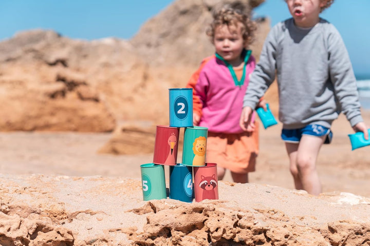 BS Toys Dosenwerfen - Spielzeug für Draussen/Outdoor - ab 3 Jahre - Wurfspiel für Kinder - Kinderspi