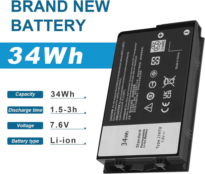 ARyee J7HTX Akku kompatibel mit Dell Latitude 7202 7212 Rugged Extreme Tablet Serie, Ersatz für J7HT