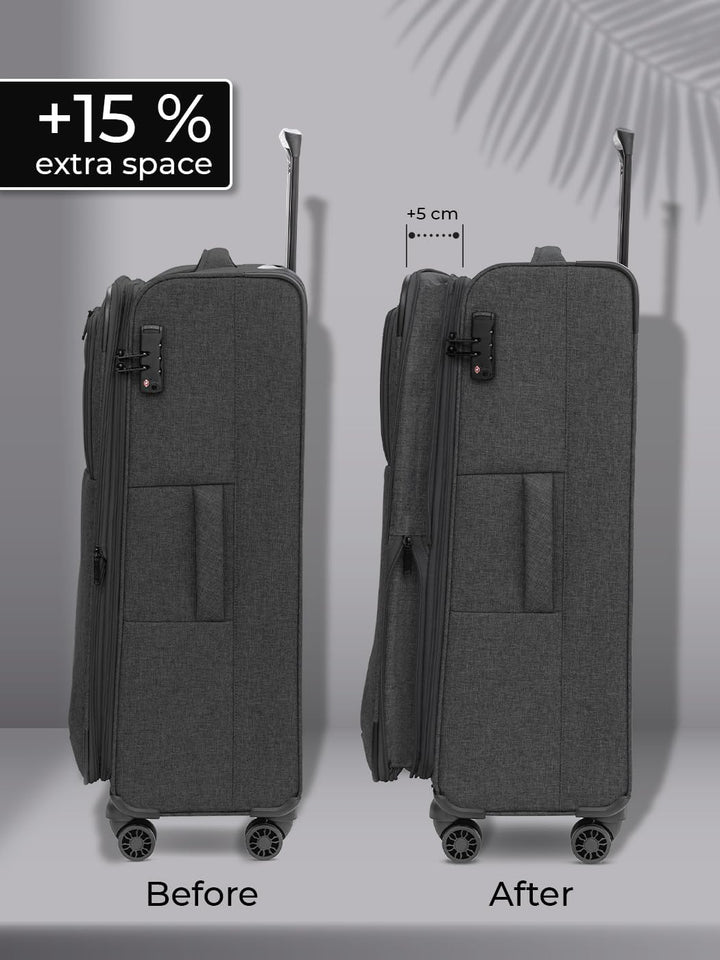 REDOLZ Weichschalen Koffer für Damen & Herren | leichter Trolley 77 cm mit 4 Doppelrollen & TSA-Schl