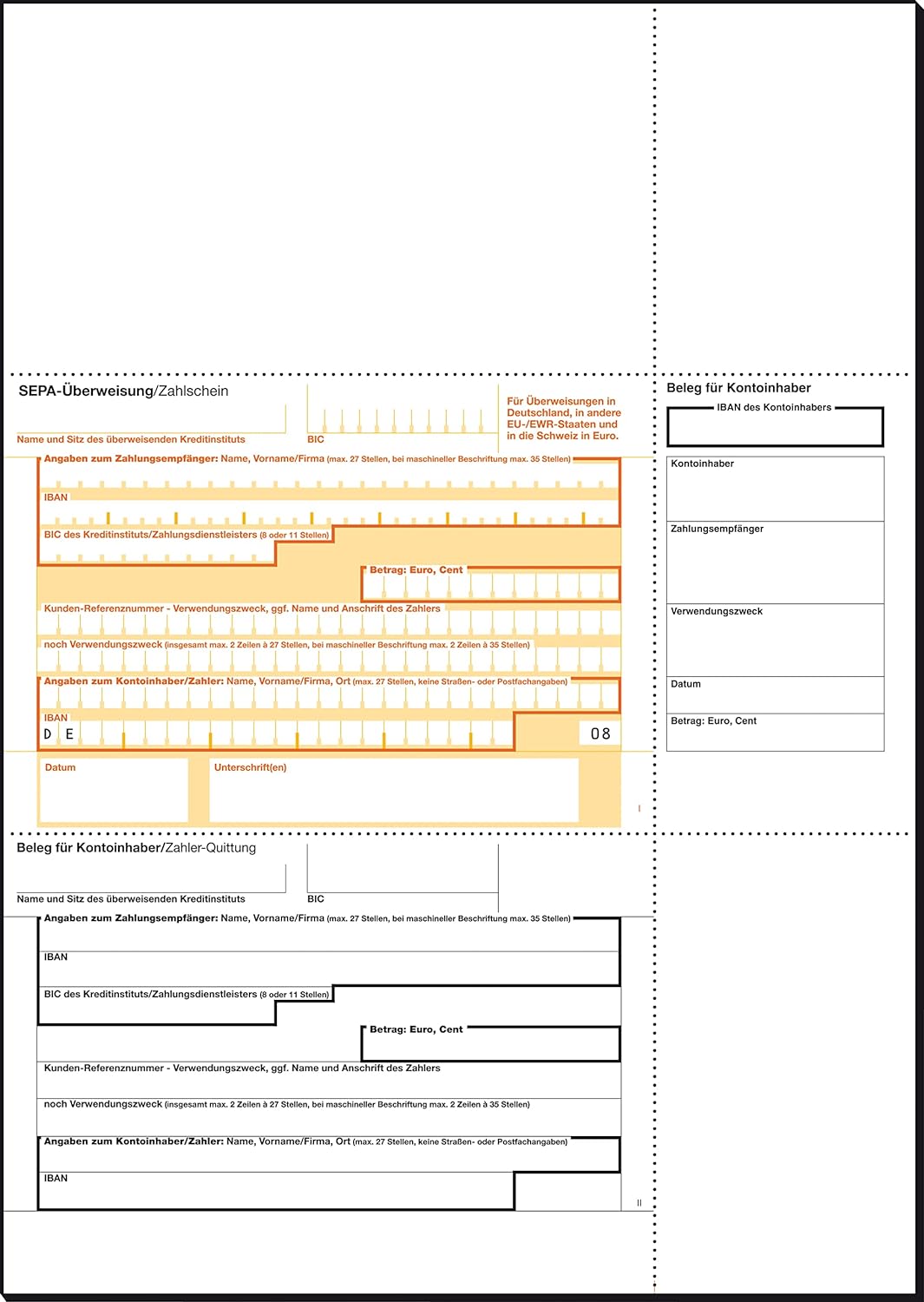 SIGEL ZV572 SEPA-Überweisungen, A4, 250 Blatt, incl. free download Beschriftungsassistent, 250