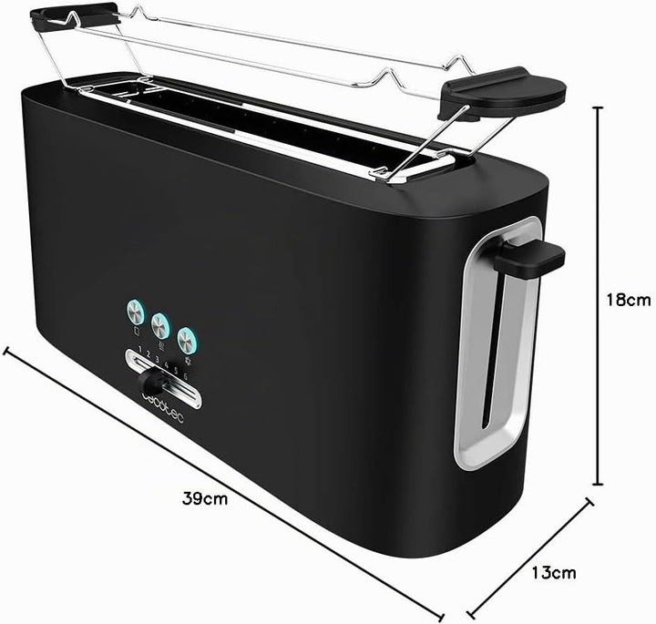 Cecotec Toast&Taste Toaster 10000 Extra. 980 W, Plastik mit 1 extra breiten Langschlitz Toast&Taste