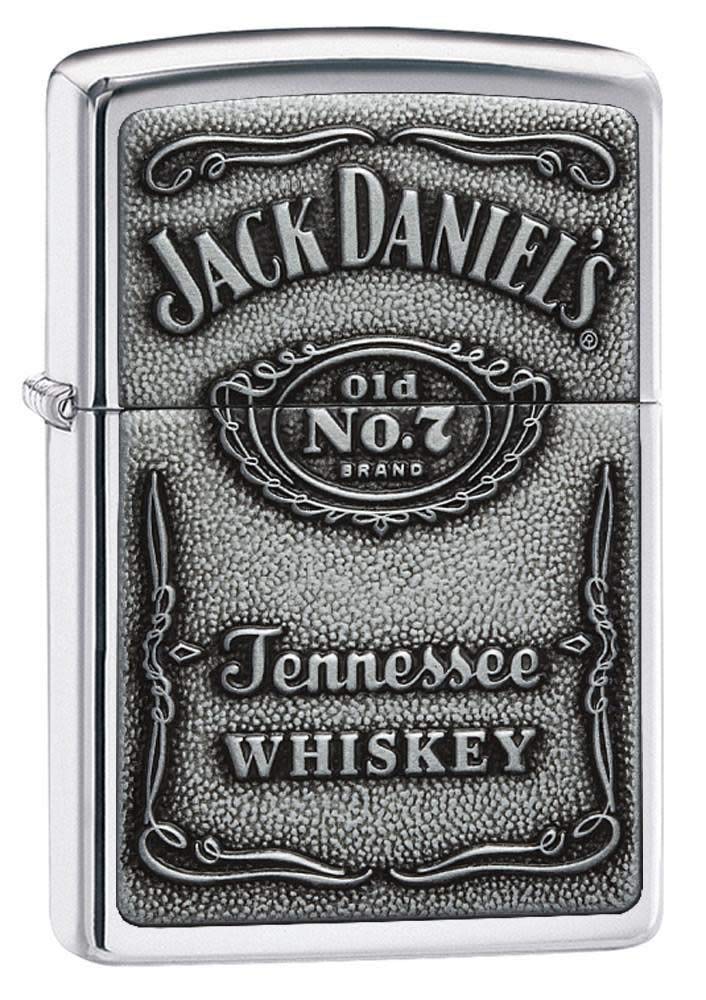 Zippo Feuerzeug 60001209 Jack Daniel's Label Benzinfeuerzeug, Messing, high polish chrome, 1 x 3,5 x
