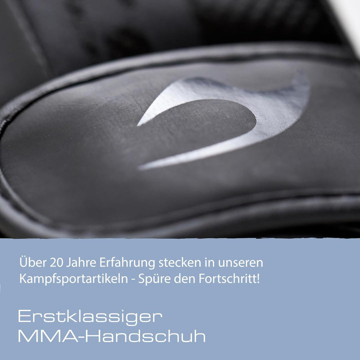 Ju-Sports Carbon MMA Handschuhe für Sparring Assassin schwarz, PU - Kampfsporthandschuhe mit Handrüc