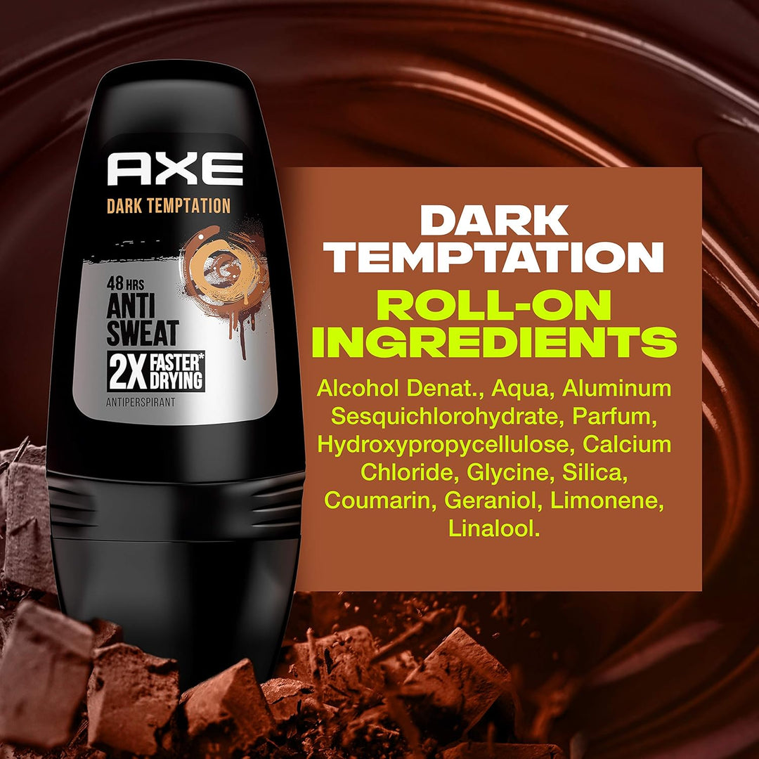 Axe Roll On Dark Temptation Deodorant für Herren, 50 ml, 6 Stück Epic Fresh, Epic Fresh
