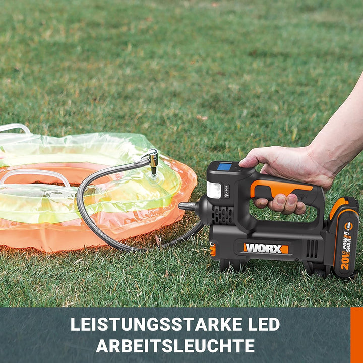WORX 20V Akku-Multifunktions-Luftpumpe WX092.9 ohne Akku und Ladegerät,