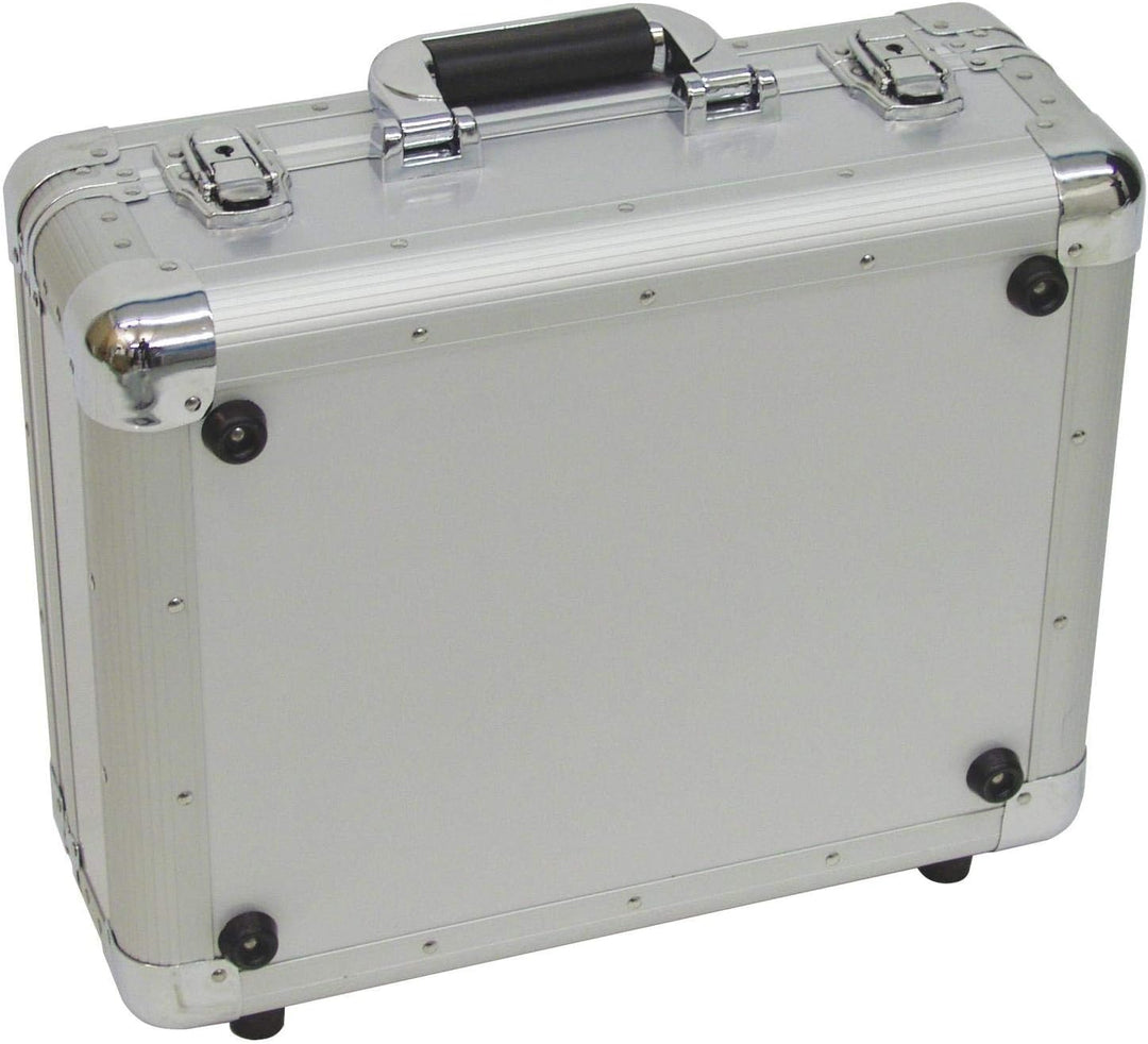ROADINGER CD-Case ALU Digital-Booking abgerundet sil | CD-Case mit Aluminiumgehäuse für ca. 90 CDs