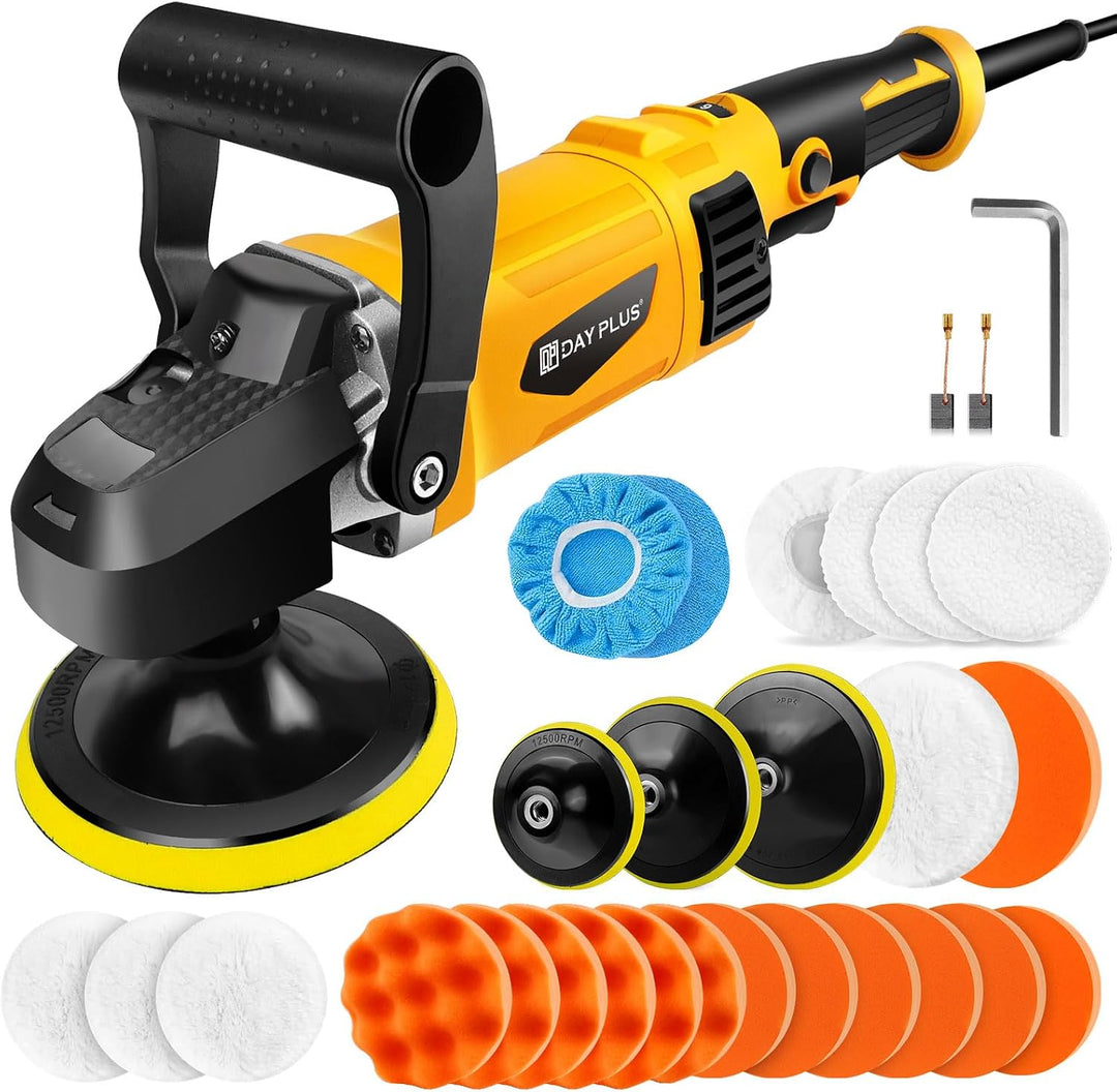 1400W Dual-Action-Polierer 120-180mm Auto-Puffer 6 Variable Geschwindigkeiten 800 bis 3500U/min, 2m
