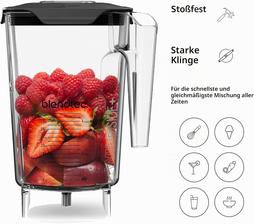 Blendtec 40-630-53 WildSide Jar Behälter, 2.66 L, Transparent WildSide, Glas, WildSide, Glas