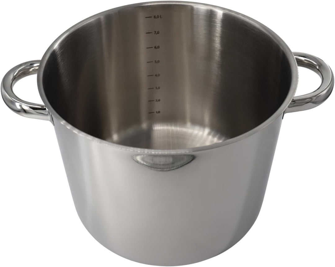 aro Alleskocher, mit Deckel, Edelstahl, silber, Fleischtopf, Induktion, Ofenfest (Ø 24 cm) Ø 24 cm,