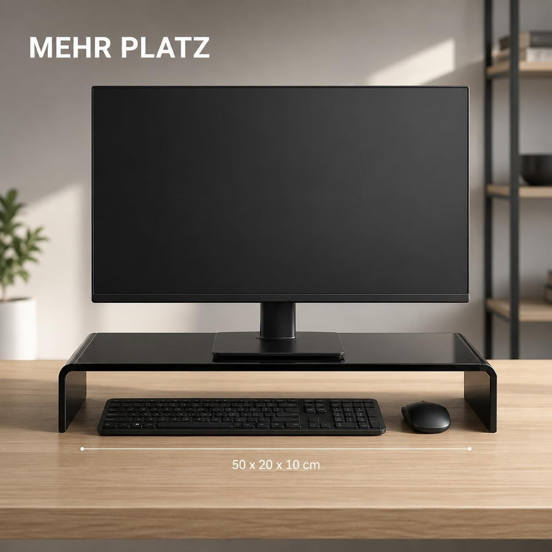 Acrylglas Monitorständer - Exklusive Bildschirmerhöhung aus deutscher Handarbeit - 10mm Monitor Stan