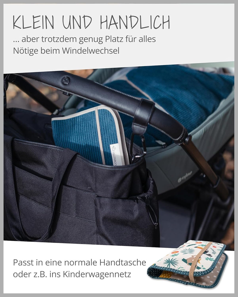 ULLENBOOM ® Windeltasche für unterwegs (Made in EU) - Wickeltasche für bis zu 3 Windeln, Feuchttüche