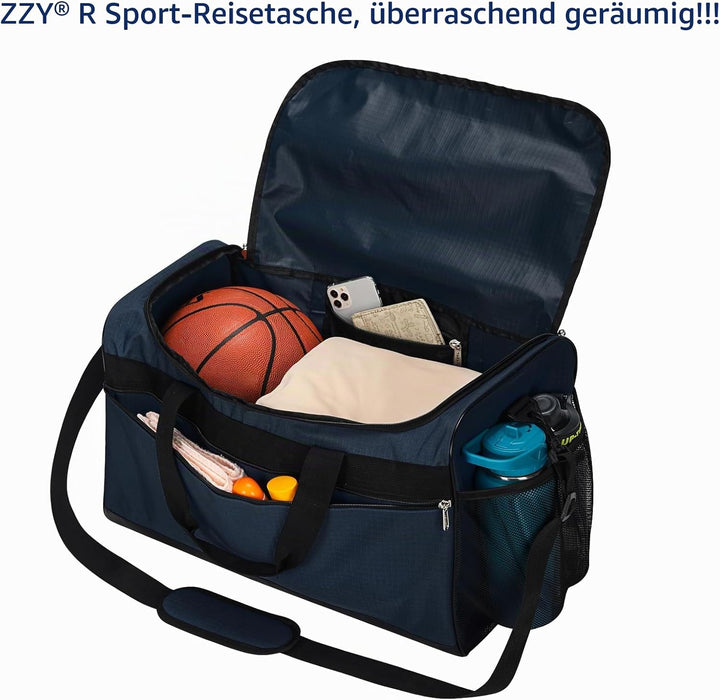 Sporttasche Reisetasche Fitness Tasche mit Schultergurt Wochenendtasche für Damen und Herren (Marine