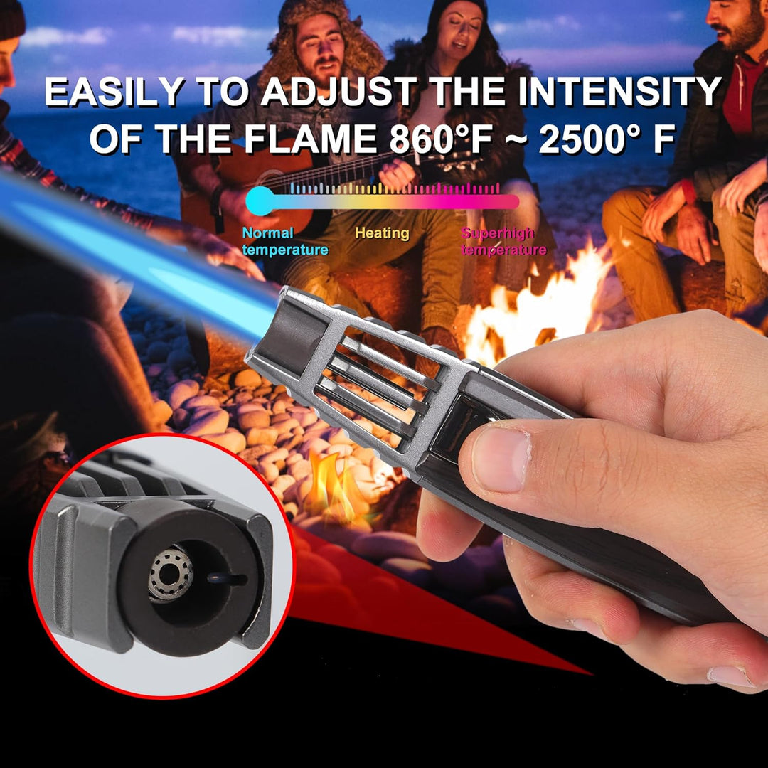 Butan Fackel Feuerzeug, Nachfüllbare Küche Kochen Fackel Windproof Fackel Schlag Fackel zum Backen C