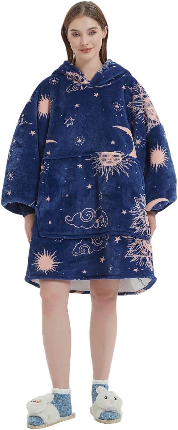 Übergrosse Hoodie Sweatshirt, Original Decke Sweatshirt, super weiche gemütliche warme komfortable R