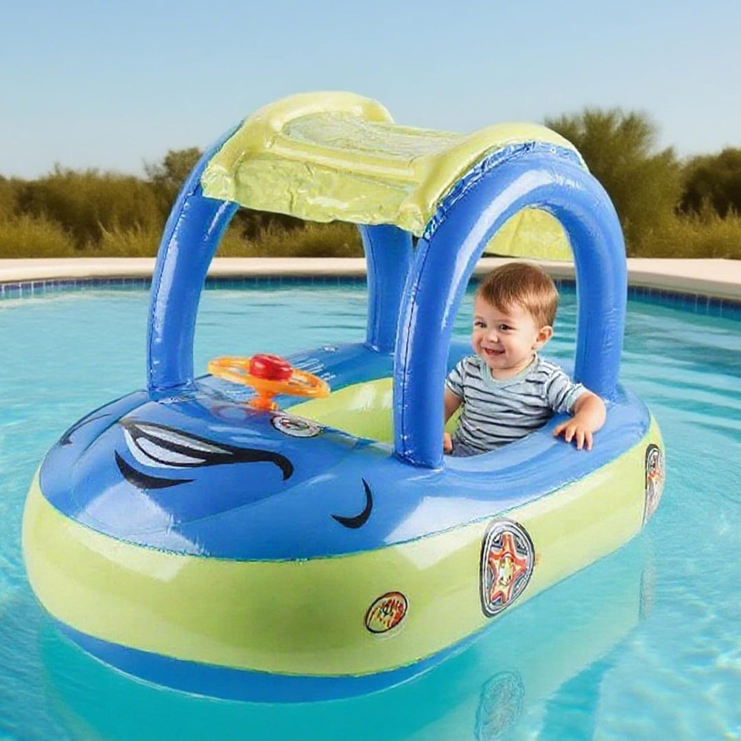 Schwimmring Baby Mit Sonnendach, Float Schwimmreifen Baby, Pool Sicherheitssitz, Aufblasbares Spielz