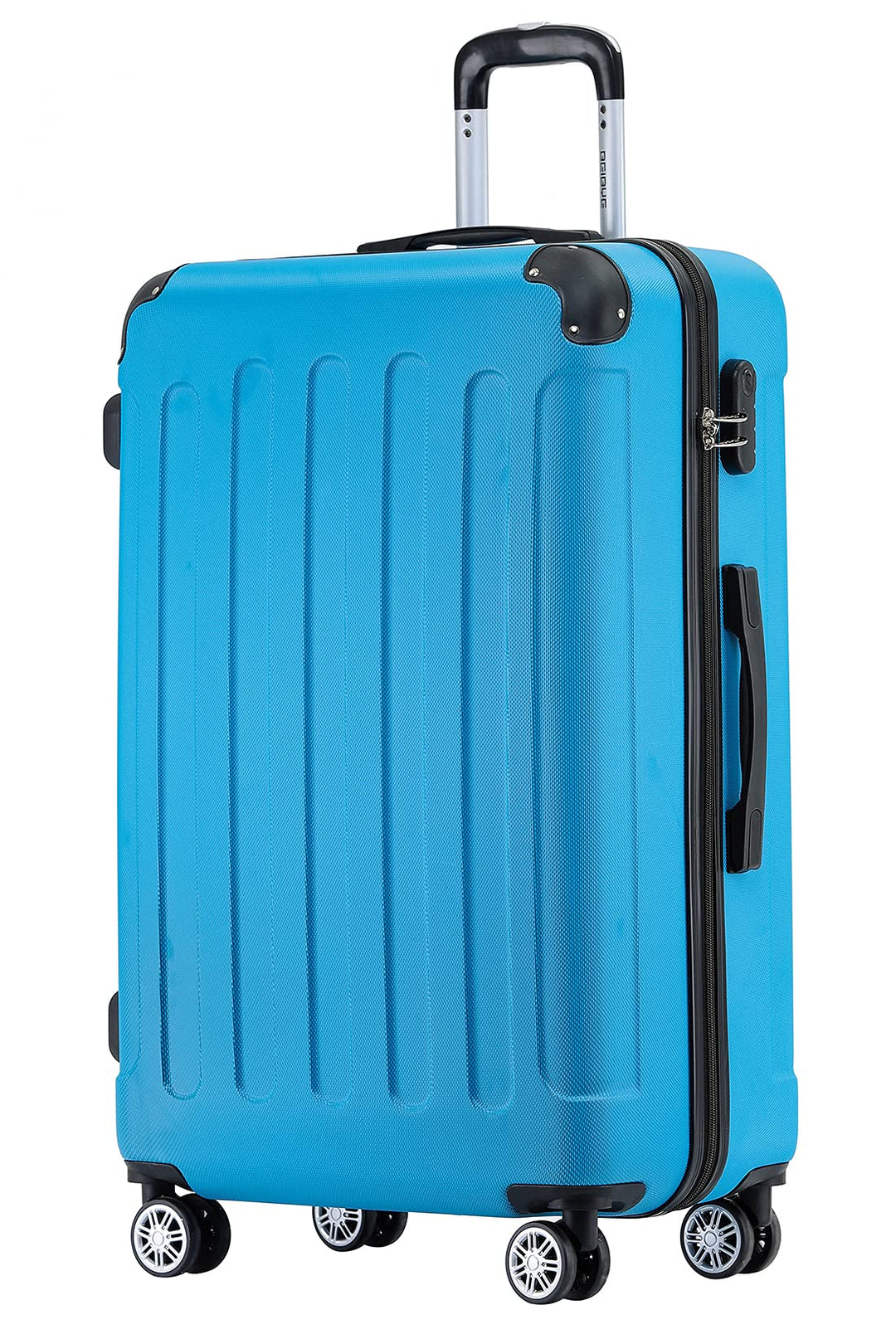 BEIBYE Hartschalen-Koffer Trolley Rollkoffer Reisekoffer Handgepäck 4 Rollen (M-L-XL-Set) (Turquoise