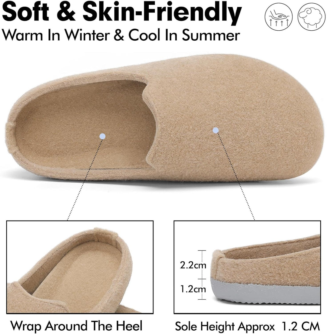Mishansha Filz Hausschuhe Winter Bequem Filzpantoffeln für Damen Herren Gr.36-48 38 EU Aprikose, 38