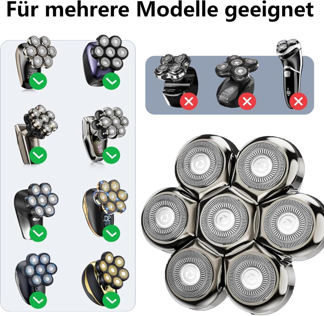 7D Elektrischer Rasierkopf, Ersatz-Rasierklingen für Rotationsrasierer, Universal Doppelring Haarsch