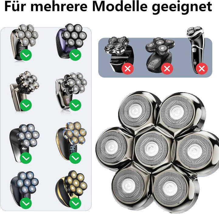 7D Elektrischer Rasierkopf, Ersatz-Rasierklingen für Rotationsrasierer, Universal Doppelring Haarsch