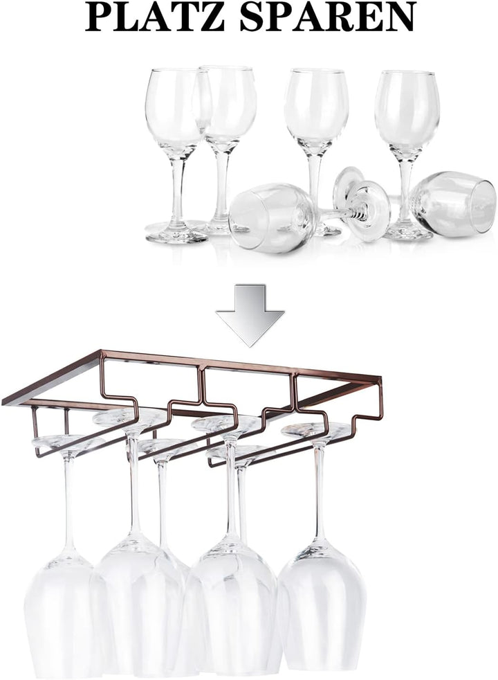 FOMANSH Weinglashalter unter dem Schrank, Gläserhalterung für Weingläser Stielgläser, hängender Wein