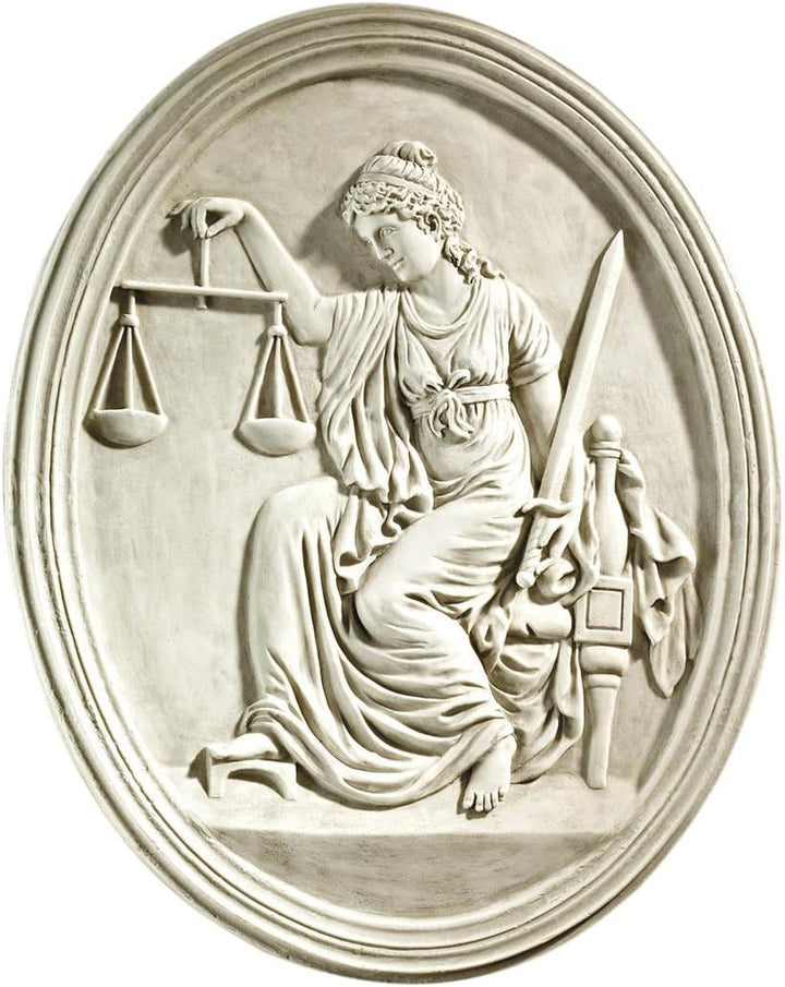 Design Toscano Lady Justice Wandskulptur vom Old Bailey Courthouse