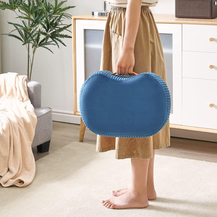 YMYNY Fusshocker, Sitzbank mit Griff, Gebogener Tritthocker mit weichem Sitzkissen, Gepolsterter Hoc