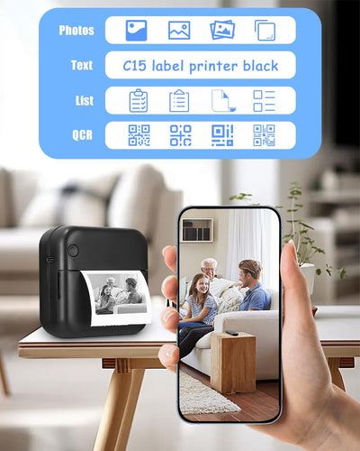 Zounin Mini-Drucker,Neuer Drucker,Taschendrucker, Mini Fotodrucker für Smartphone, Tragbarer Thermod