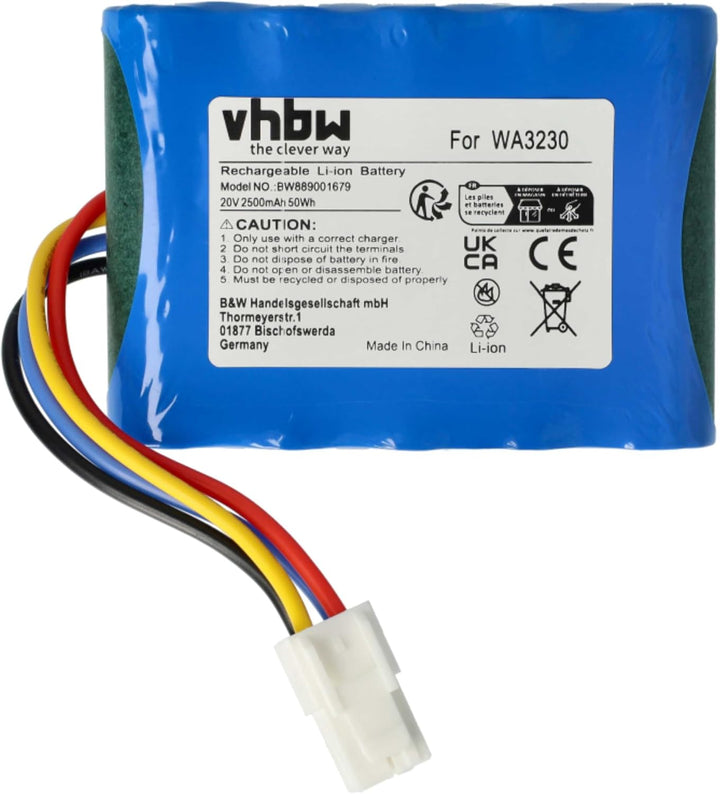 vhbw Akku kompatibel mit Ferrex 800m2 2021 Rasenmäher (2500mAh 20V Li-Ion)