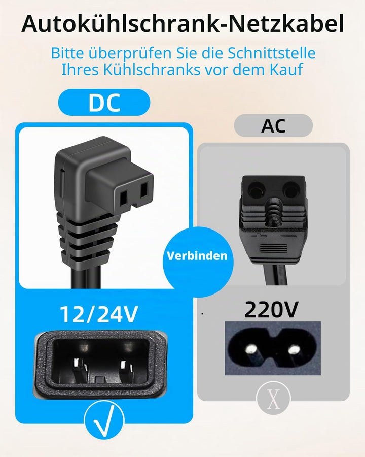 GELRHONR XT60 auf 12V DC Auto Kühlbox Kabel14AWG, Robustes 12-Volt-Car Kühlschrank Netzteilkabel Por