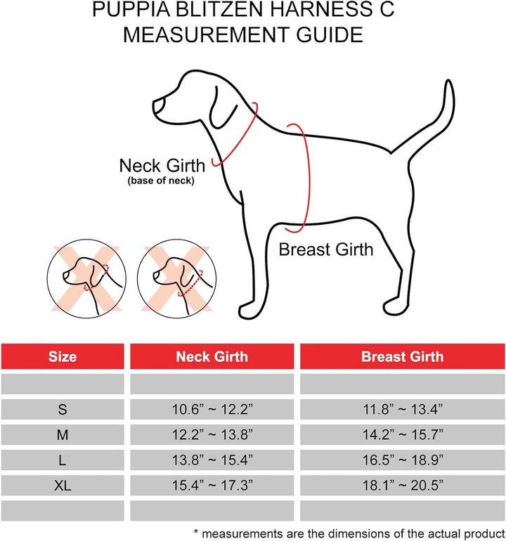 Puppia 4-Punkt-Weihnachtsgeschirr, Weiches Geschirr für kleine und mittelgrosse Hunde - Rot Rot M, R