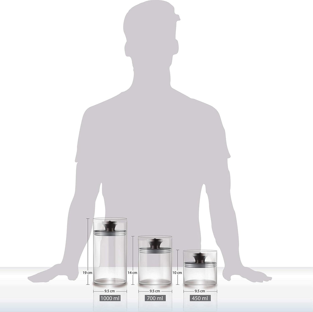 Vorratsgläser mit Vakuumdeckel, Luftdichte Aufbewahrung, Vorratsdose mit Deckel, mottensichere Gläse