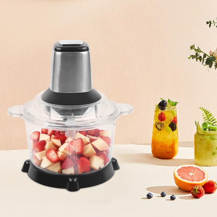 5 Liter Edelstahl Elektrisch Zerkleinerer Häcksler mit 4 Edelstahlklingen 300W 10000rpm Mixer Food C