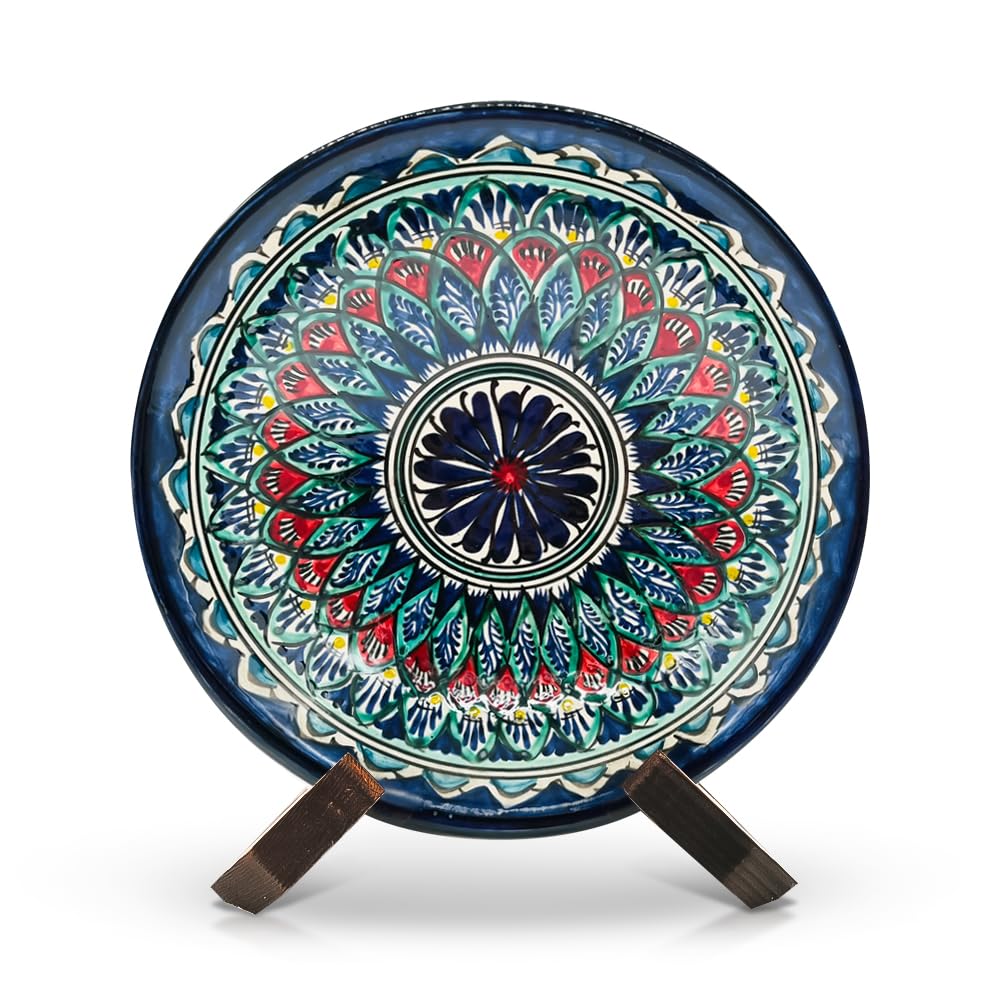 Orientalischer Lagan Suppenteller 23 cm - tiefer Teller KaraKalam Ляган - Handgefertigte Rischtan Ke