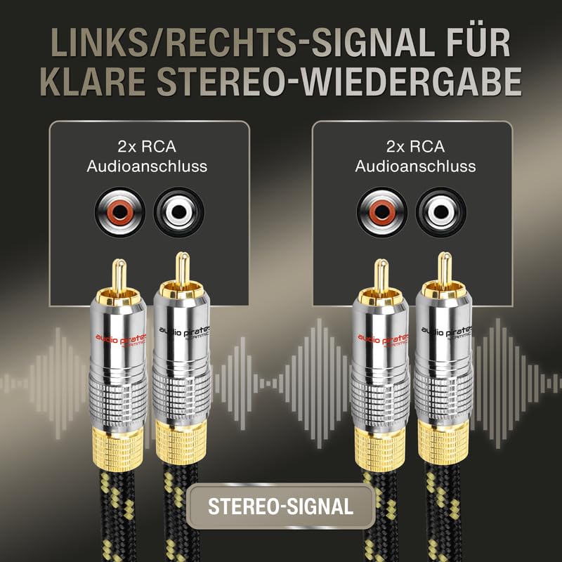 audio pirates by cammica Cinch Kabel 2x RCA Stecker auf 2x RCA Stecker, Audio-Kabel | High-End Audio