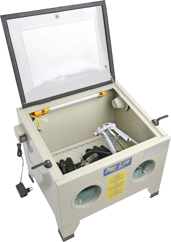Sandstrahlgerät 90 l Sandstrahlkabine Sandstrahler 90 Liter Zubehör sand blaster Industrie Tischmode