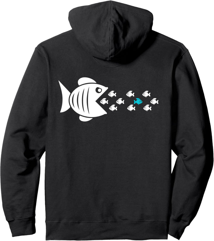 Backprint Gegen den Strom schwimmen Pullover Hoodie