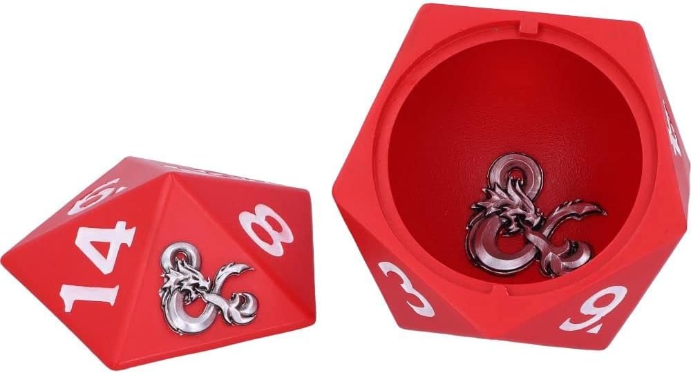 Nemesis Now, 13,5 cm Offiziell lizenzierte Dungeons & Dragons D20 Würfelaufbewahrungsbox, Harz, Blac