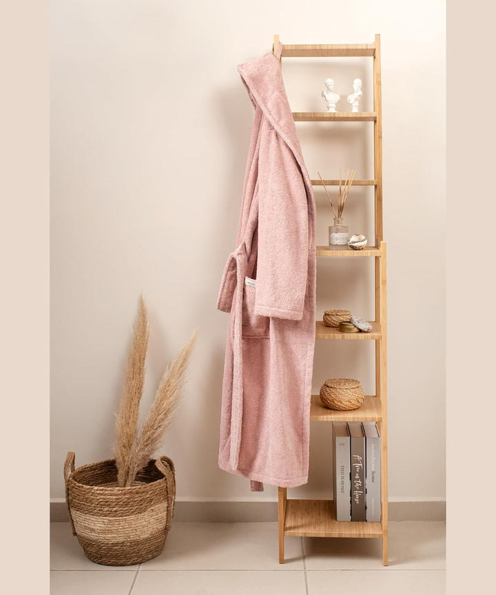 PandaHome Bademantel Damen und Herren aus 100% Baumwolle, Morgenmantel Frottee Kuschel, Saunamantel