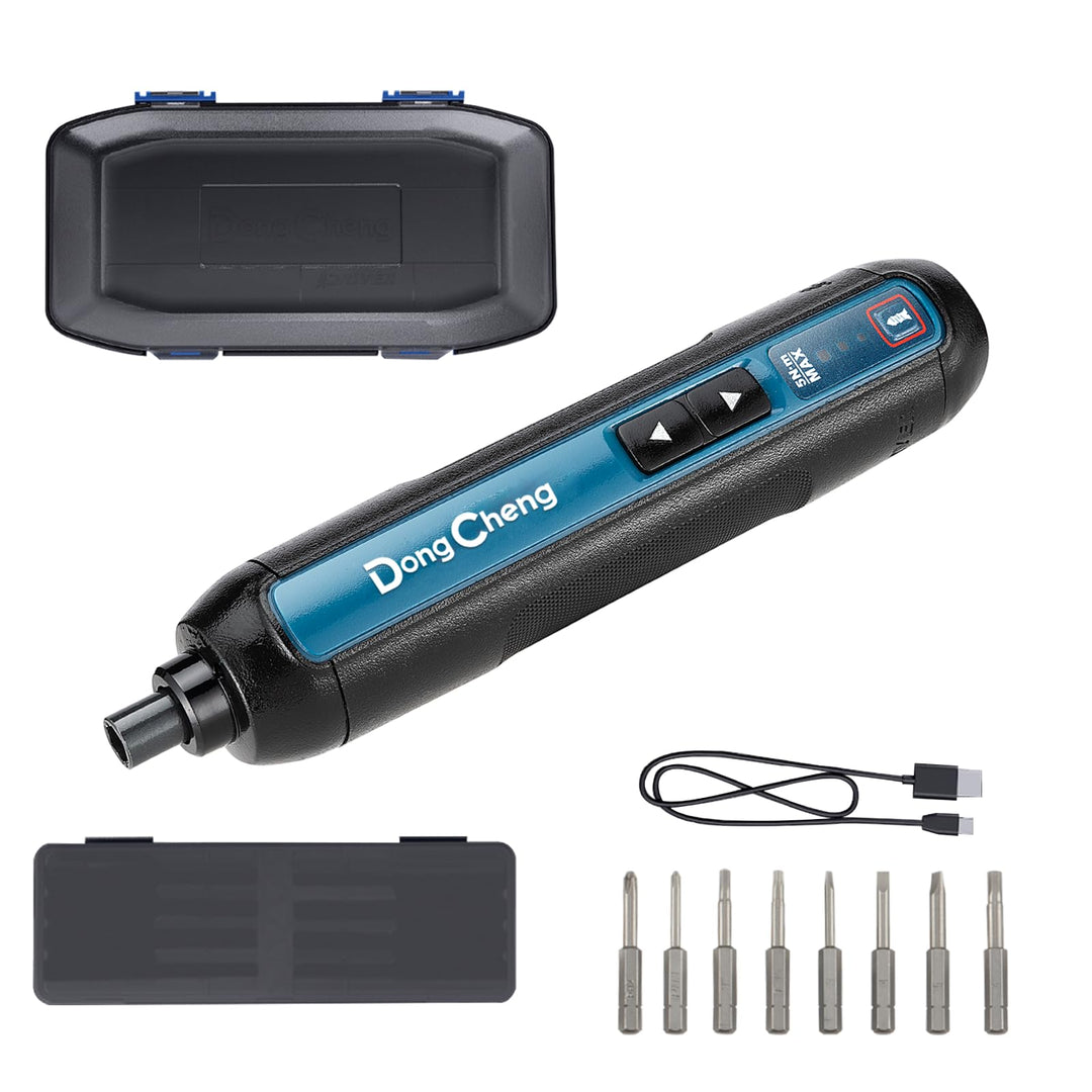 DongCheng Mini Akkuschrauber, 4V Akkuschrauber klein, 2000 mAh Lithium-Ionen-Akku, 3 Drehmoment, max