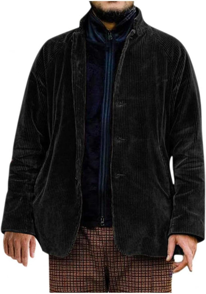 Cordjacke Herren Cord Jacke Revers Strickjacke Winter Übergangsjacke Langarm Warme Winterjacke Casua