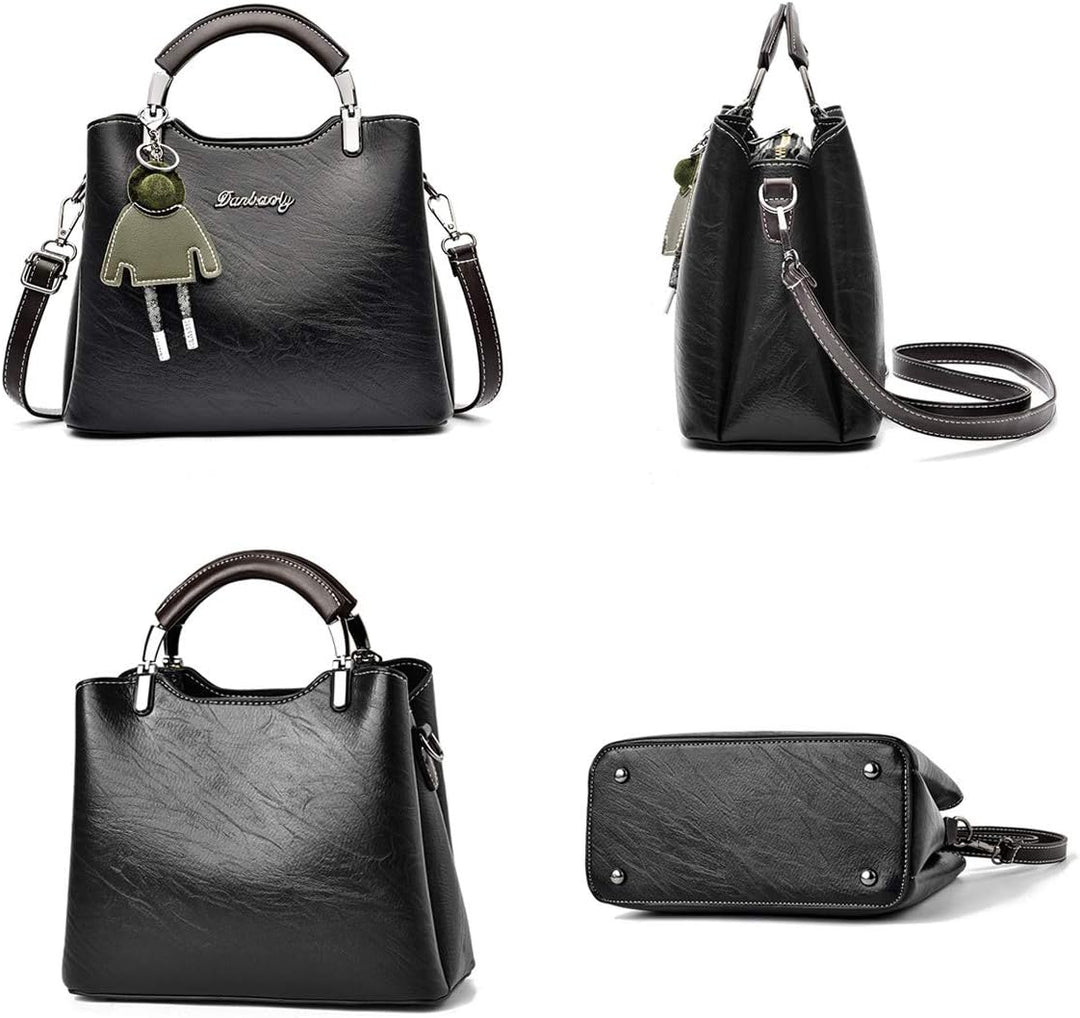 BUKESIYI Damen Tasche Umhängetasche Handtasche Frauen Klein Schultertasche Weekender Lack PU Leder C