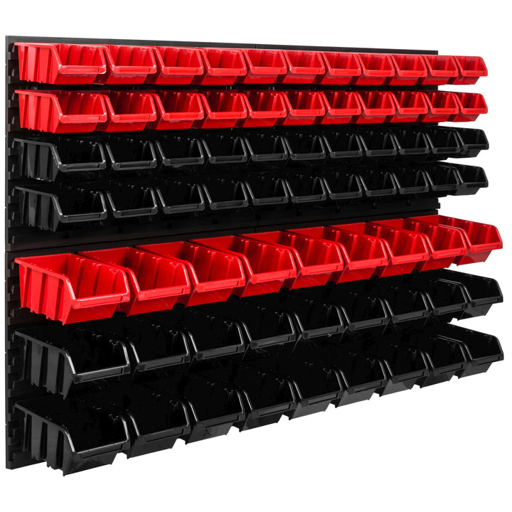 SimpleThing Lagersystem Werkstattregal | 115 x 78 cm | 71 stck. Box | Wandregal mit Stapelboxen - Wa