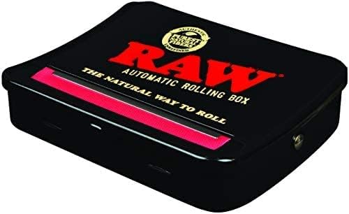 RAW Automatische Zigarettendrehmaschine, Metall, Schwarz, 79 mm, Klappe, Drehmaschine