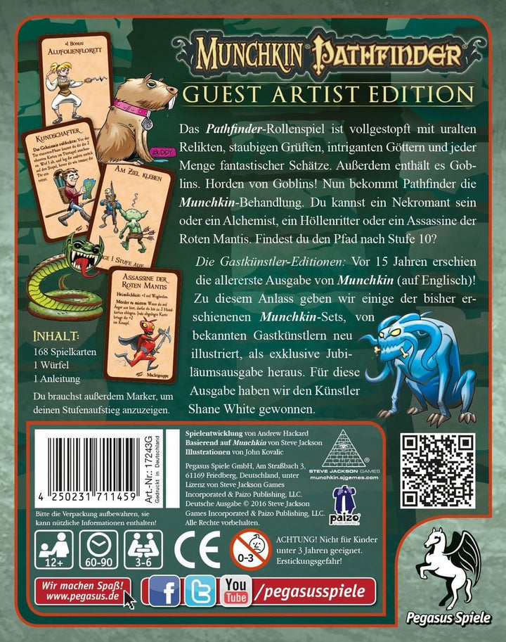 Pegasus Spiele 17243G - Munchkin Pathfinder Guest Artist Edition, Shane White-Version