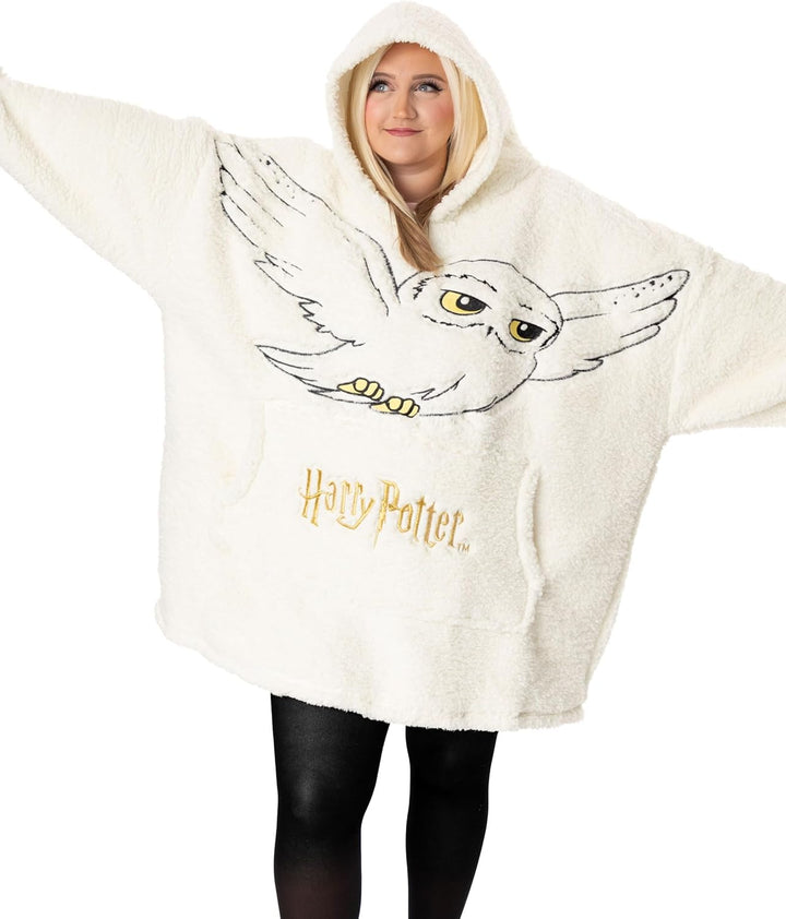 Harry Potter Vuddie Übergrosser Decken-Hoodie für Männer und Frauen, Symbole und Logo, flauschiger F