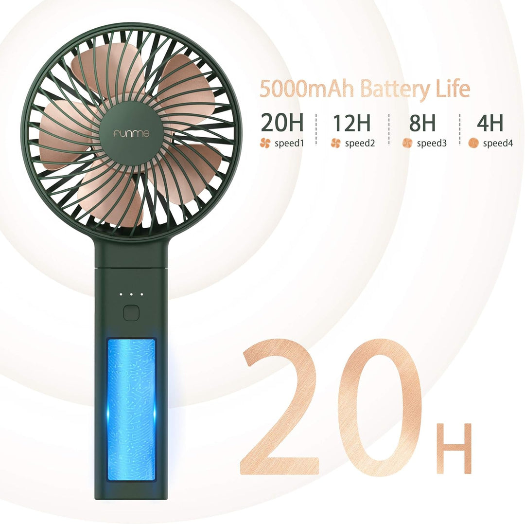 Funme Handventilator, 2022 Neuer Tragbarer Tischventilator Mini Faltbarer Lüfter Exquisit 20 Stunde
