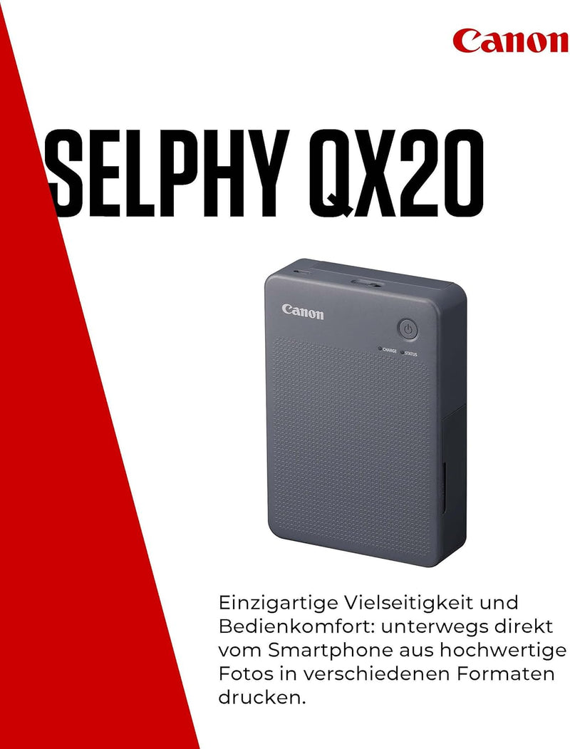 Canon SELPHY QX20 mobiler Fotodrucker – per WLAN direkt vom Smartphone drucken. Thermosublimationsdr