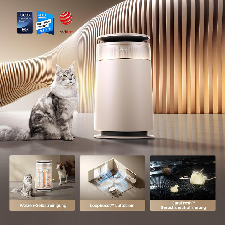 DREAME FP10 Luftreiniger, Walzen-Selbstreinigung, LoopBoost™-Luftstrom, 360°-Reinigung, CataFresh™-D